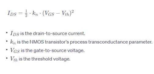 NMOS Transistor Current Equation.png
